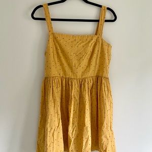 Yellow Rainbow Polka Dot Dress in Large